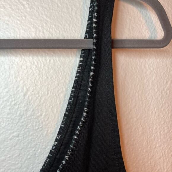 Free people black cotton tank crocheted trim summer top shirt spring - Picture 3 of 6